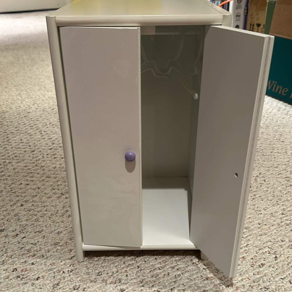Doll clothes armoire-wood